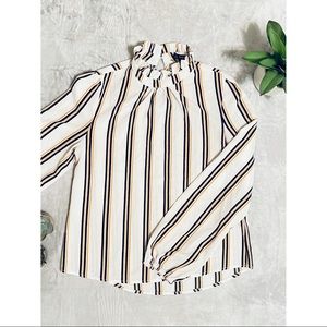 Striped Ruffled Sleeve Top